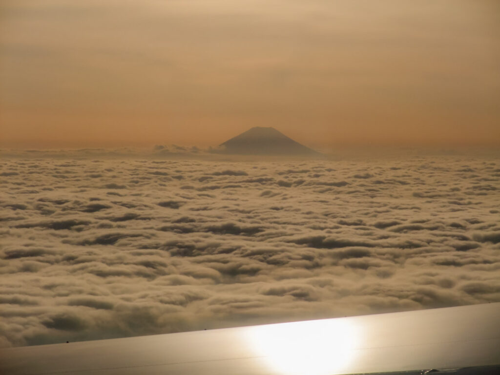 Mt. Fuji taken from an airplane