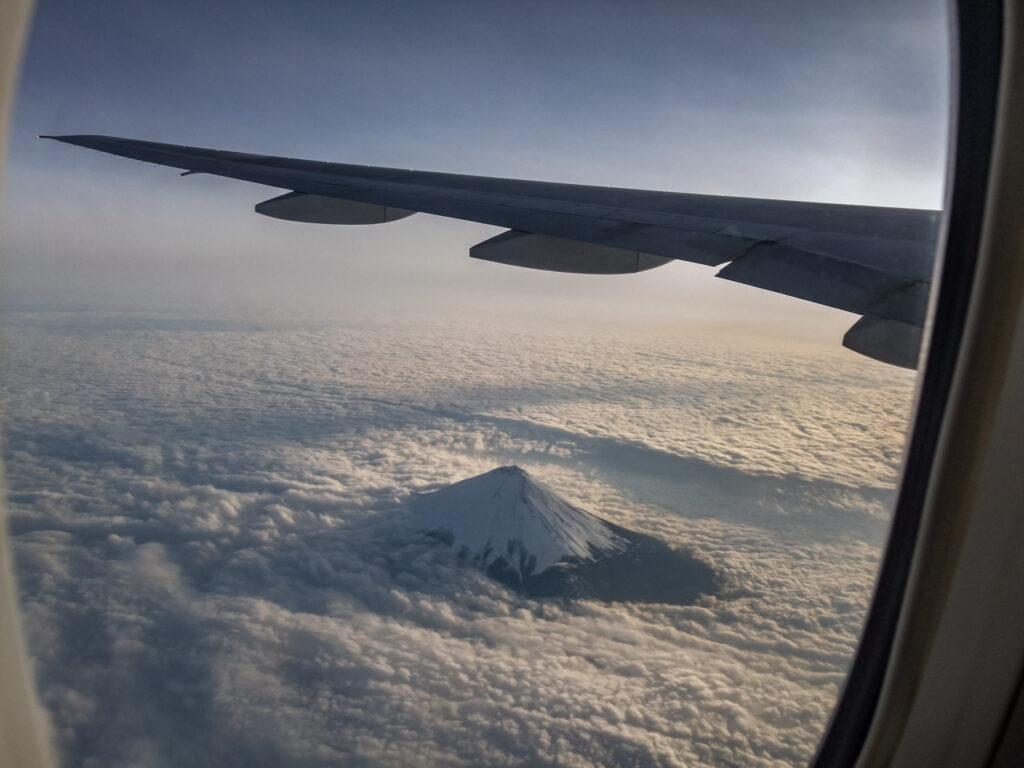 Mt. Fuji taken from an airplane