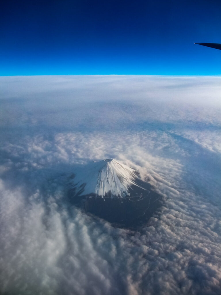 Mt. Fuji taken from an airplane