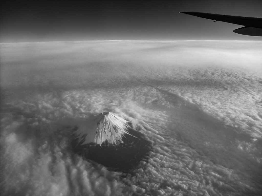 Mt. Fuji taken from an airplane