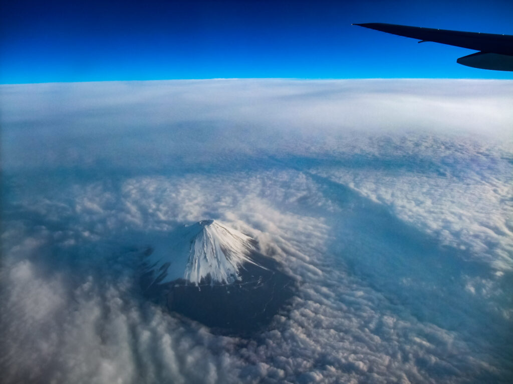 Mt. Fuji taken from an airplane