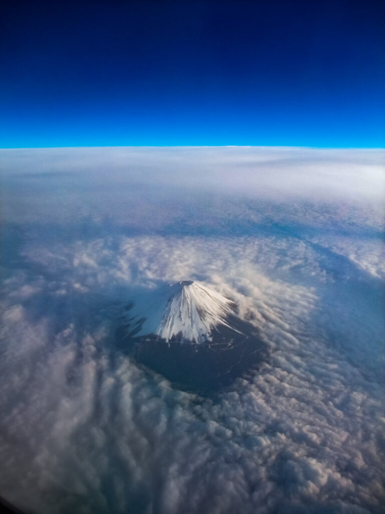 Mt. Fuji taken from an airplane