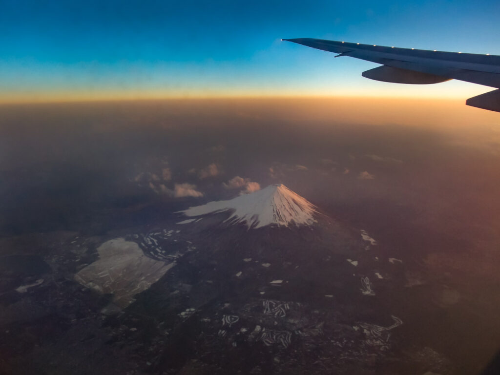 Mt. Fuji taken from an airplane