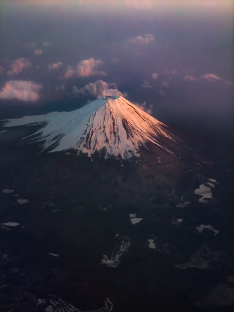 Mt. Fuji taken from an airplane