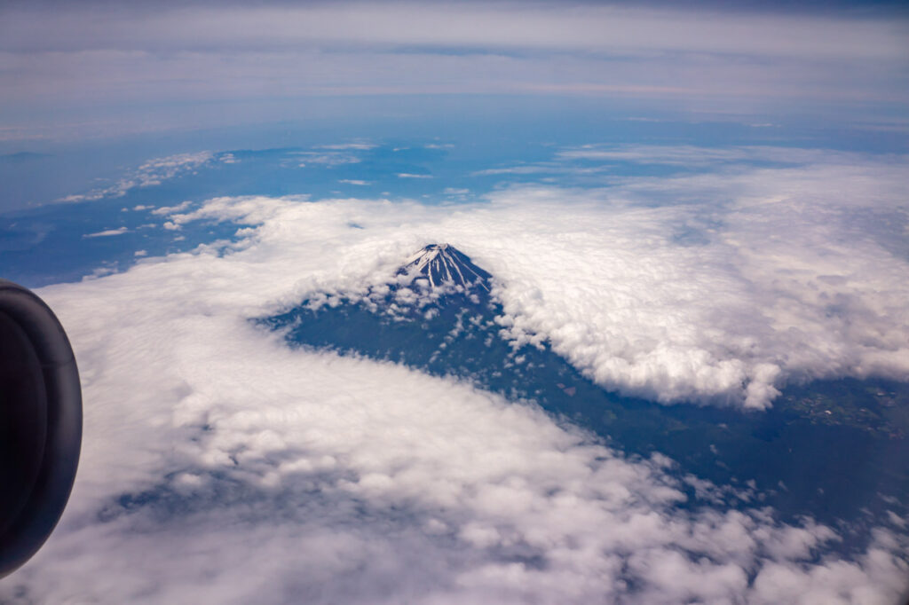 Mt. Fuji taken from an airplane