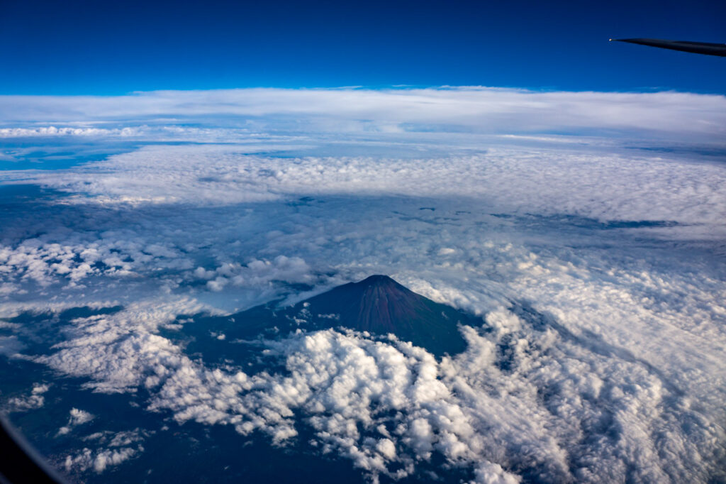 Mt. Fuji taken from an airplane