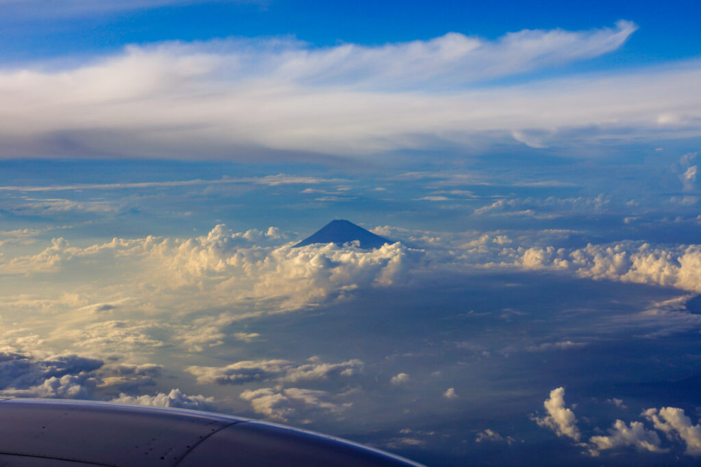 Mt. Fuji taken from an airplane