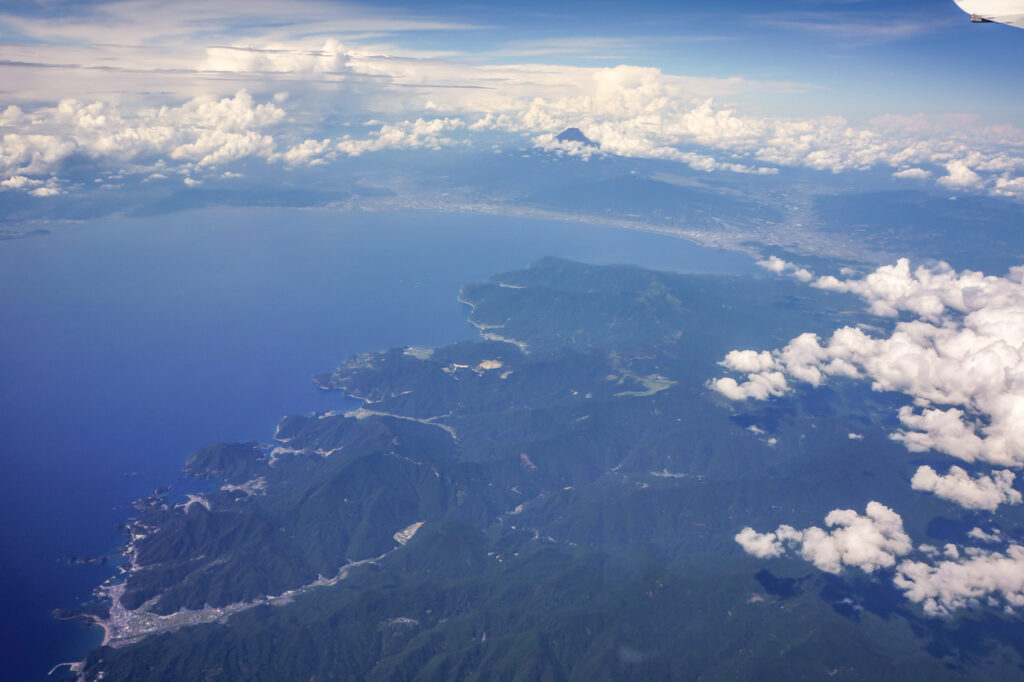 Mt. Fuji taken from an airplane