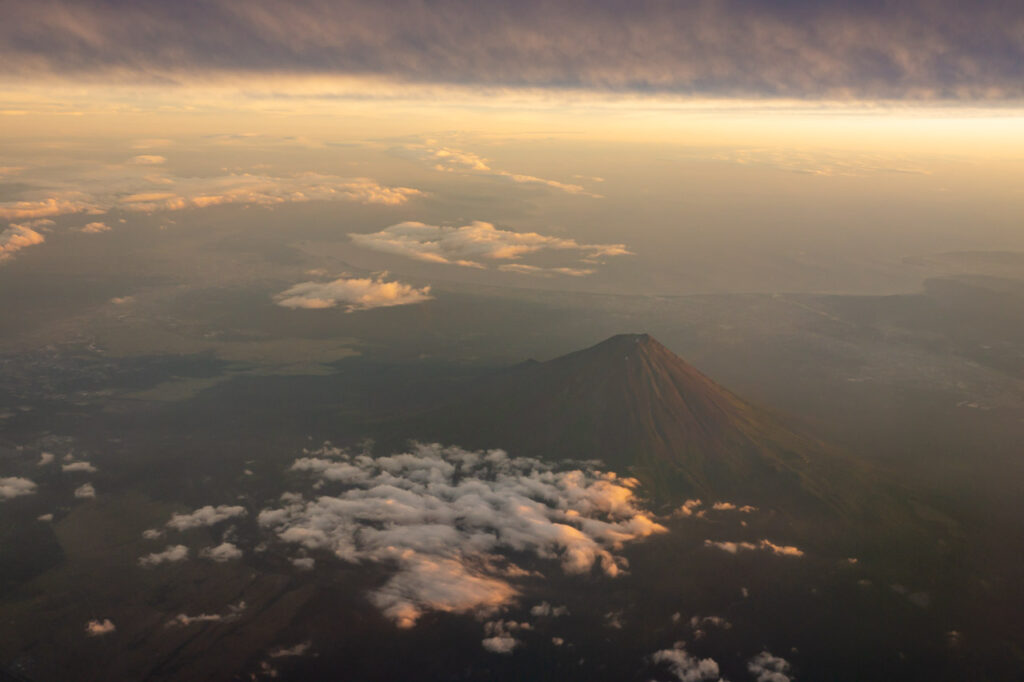 Mt. Fuji taken from an airplane