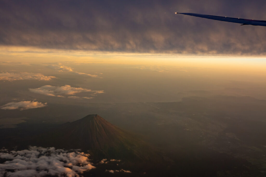 Mt. Fuji taken from an airplane