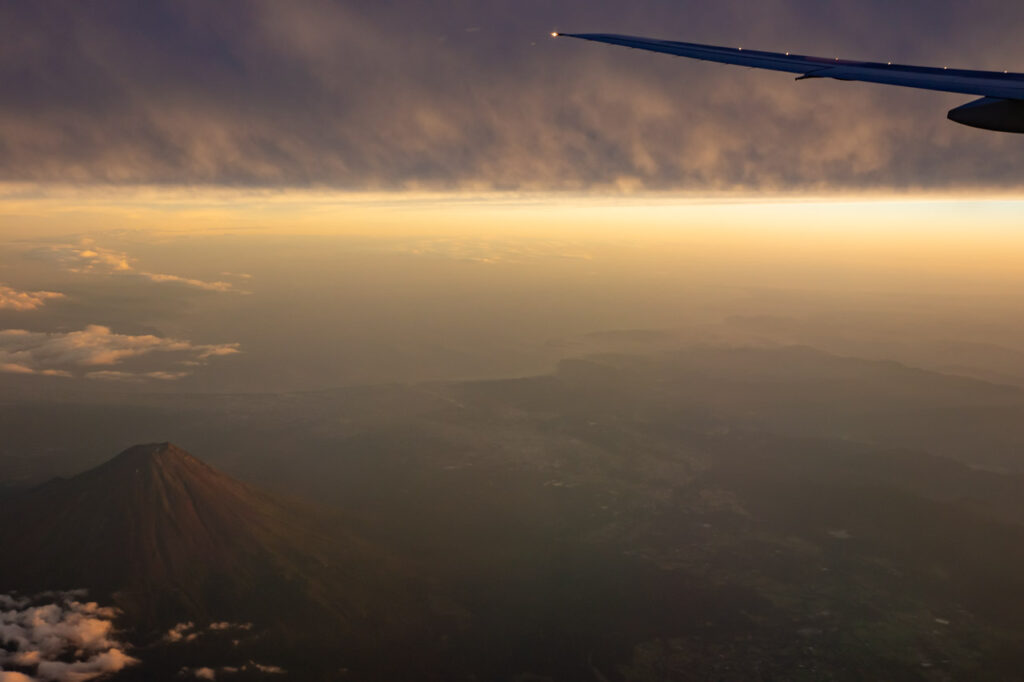 Mt. Fuji taken from an airplane