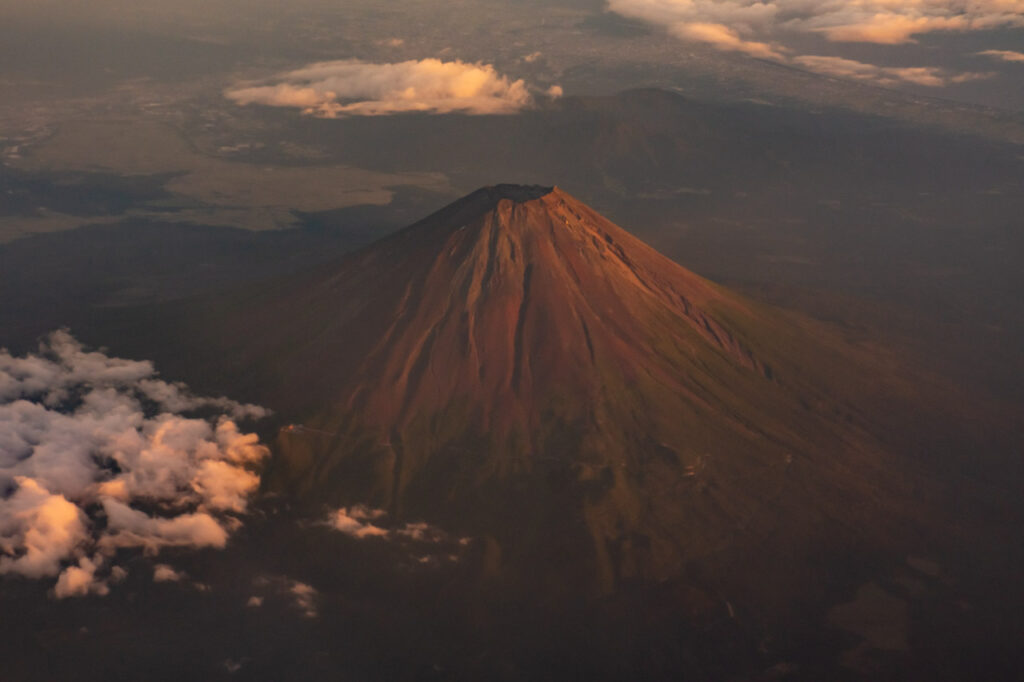 Mt. Fuji taken from an airplane