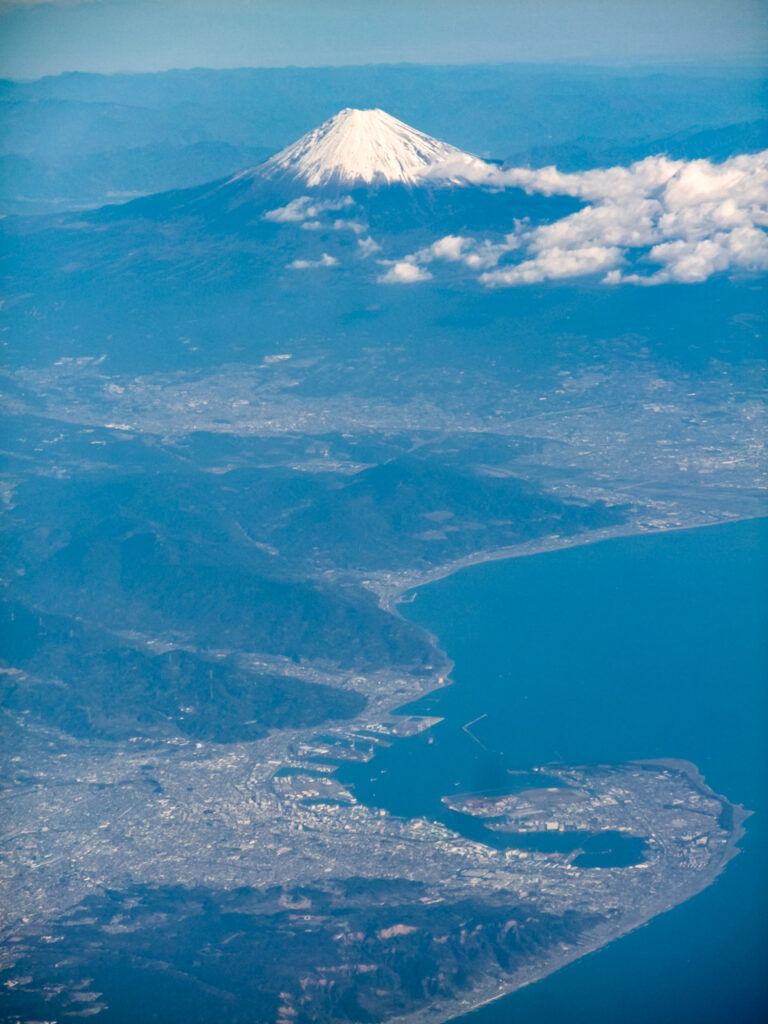 Mt. Fuji taken from an airplane