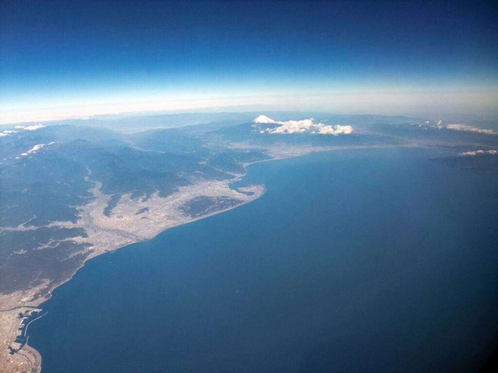 Mt. Fuji taken from an airplane