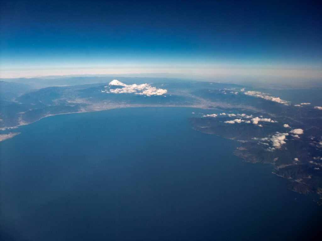 Mt. Fuji taken from an airplane