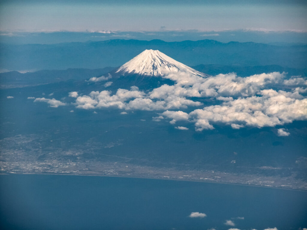 Mt. Fuji taken from an airplane