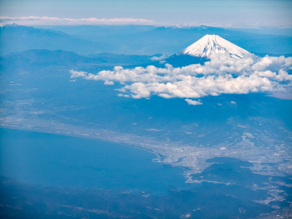 Mt. Fuji taken from an airplane