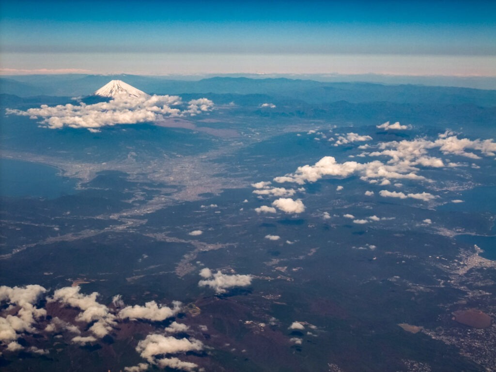 Mt. Fuji taken from an airplane