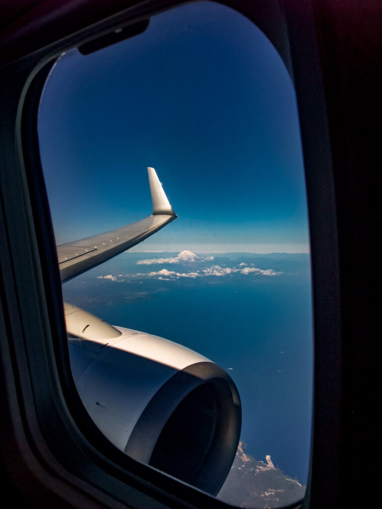 Mt. Fuji taken from an airplane