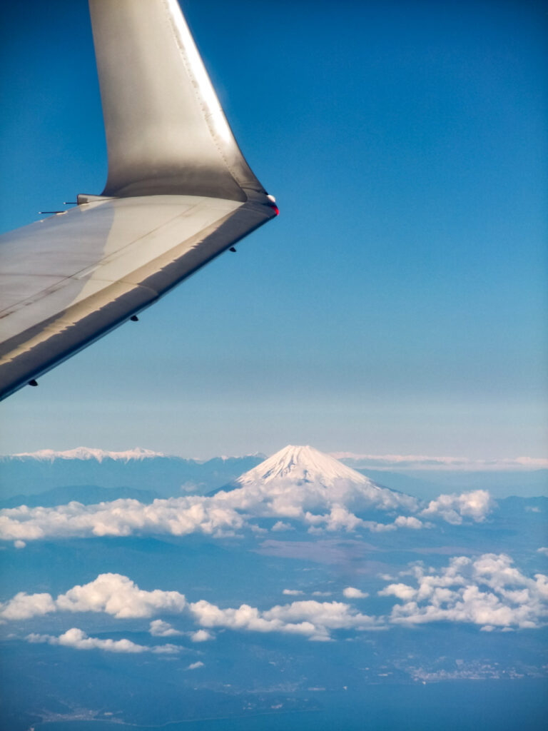 Mt. Fuji taken from an airplane