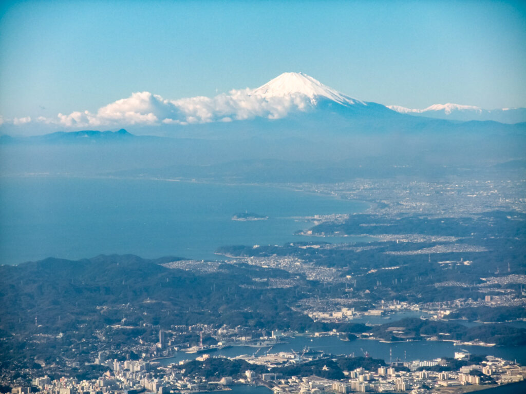 Mt. Fuji taken from an airplane