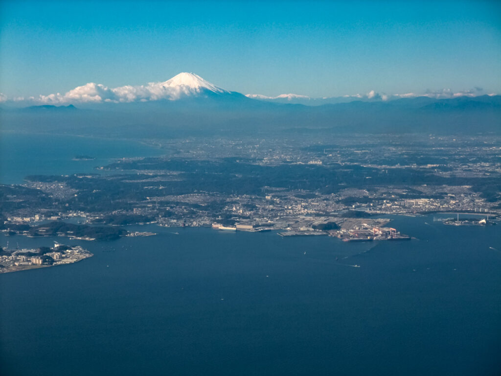 Mt. Fuji taken from an airplane