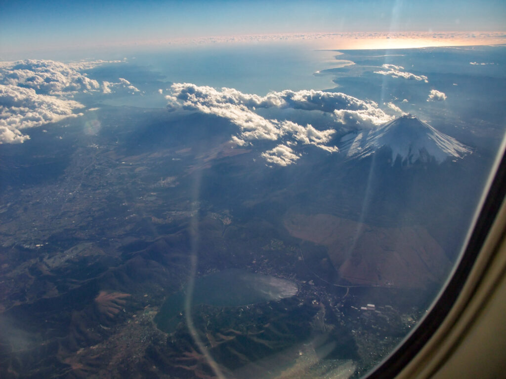 Mt. Fuji taken from an airplane