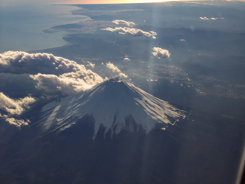 Mt. Fuji taken from an airplane