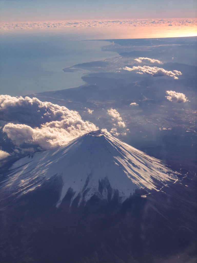 Mt. Fuji taken from an airplane