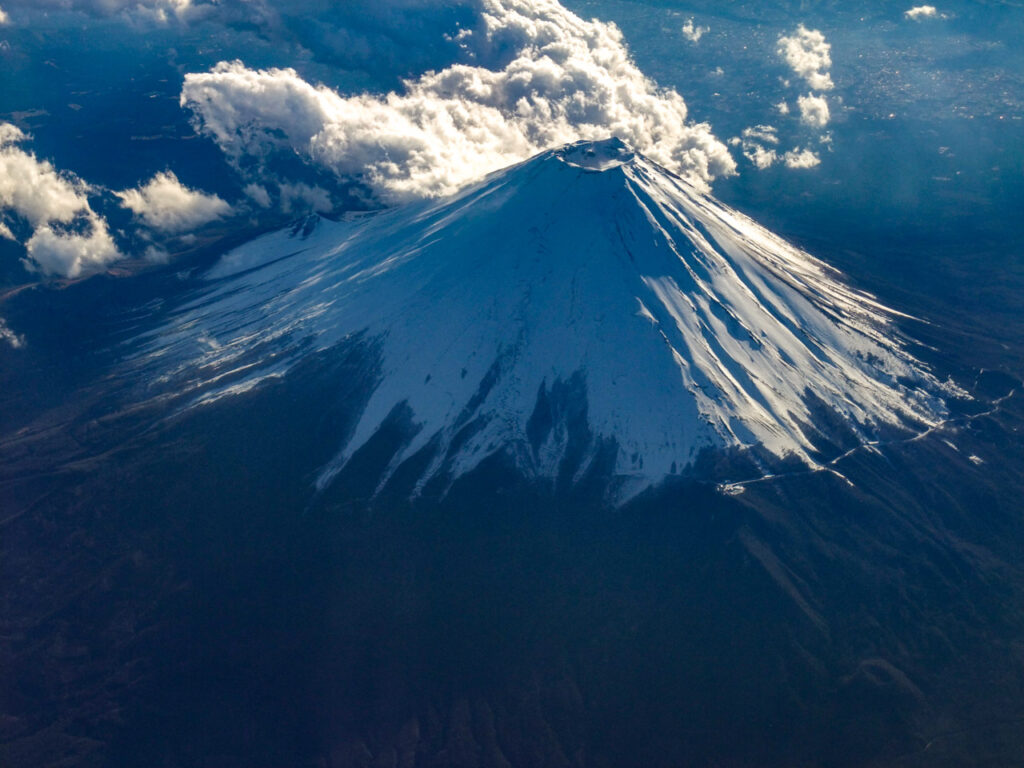 Mt. Fuji taken from an airplane