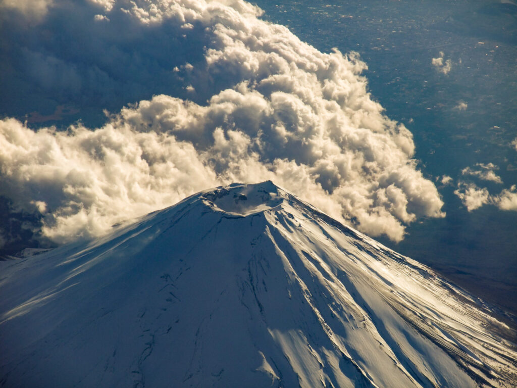 Mt. Fuji taken from an airplane