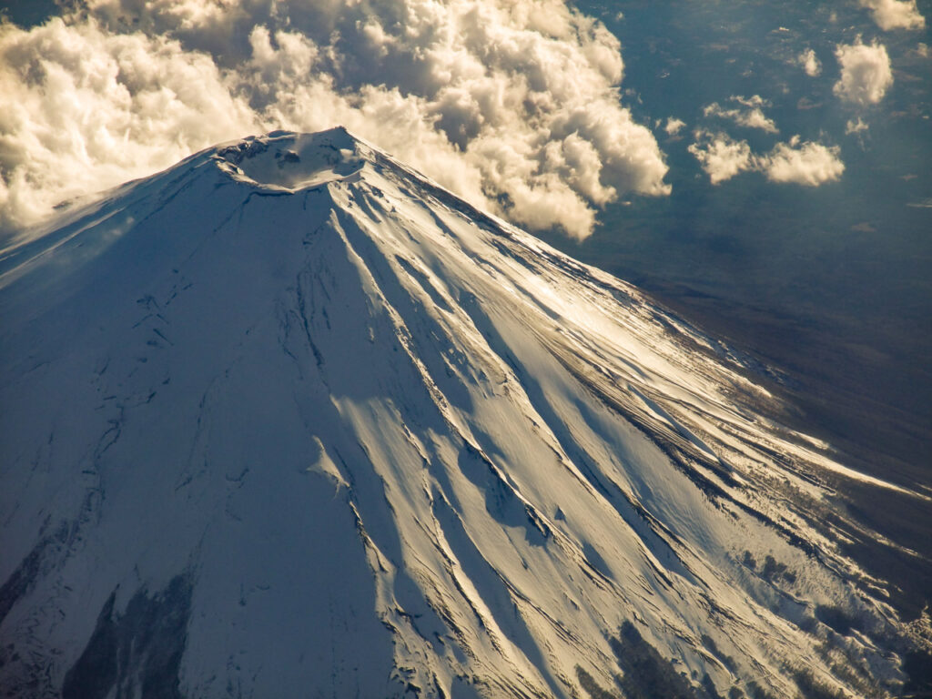 Mt. Fuji taken from an airplane