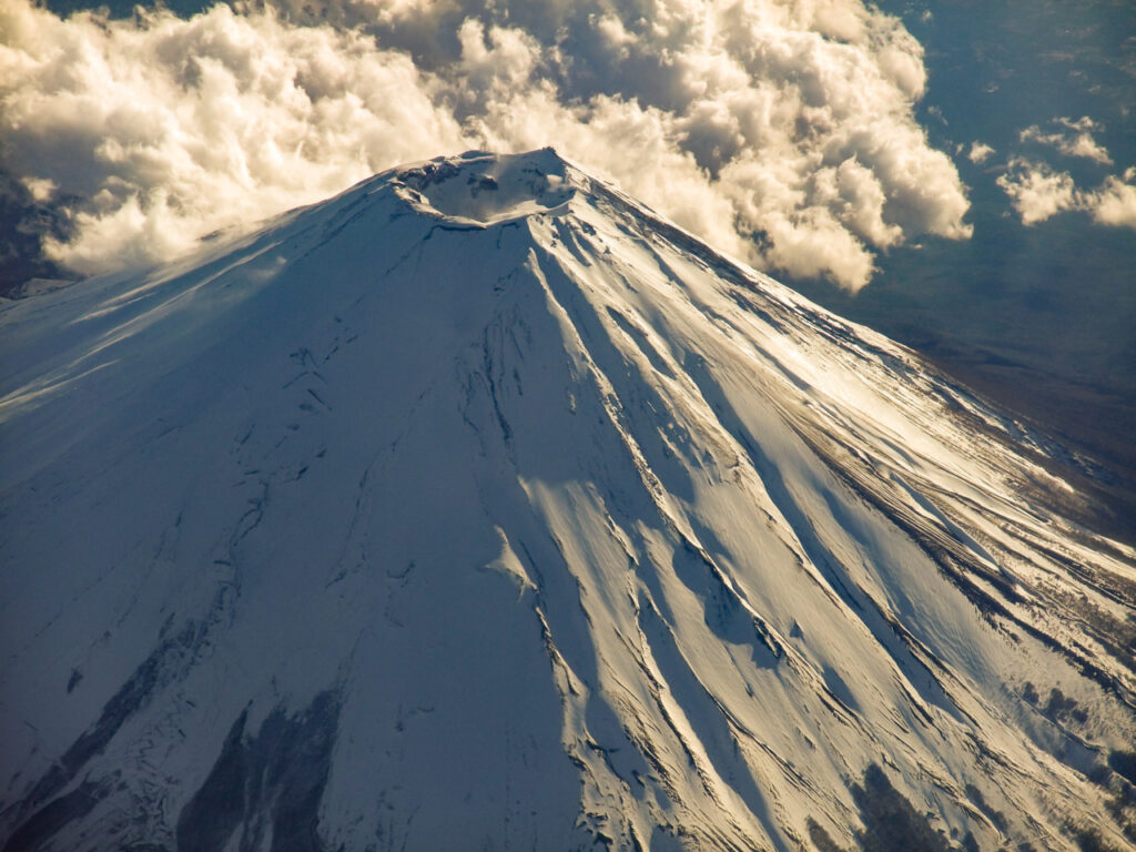 Mt. Fuji taken from an airplane