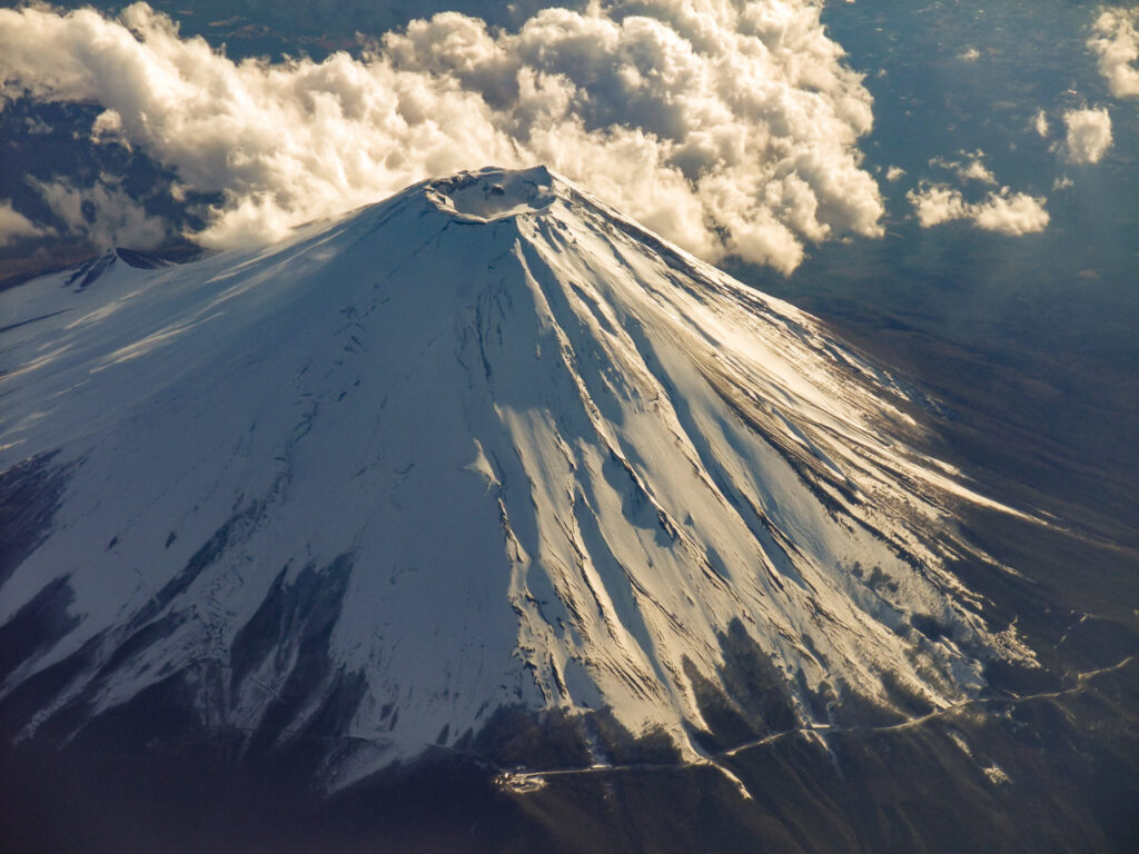 Mt. Fuji taken from an airplane