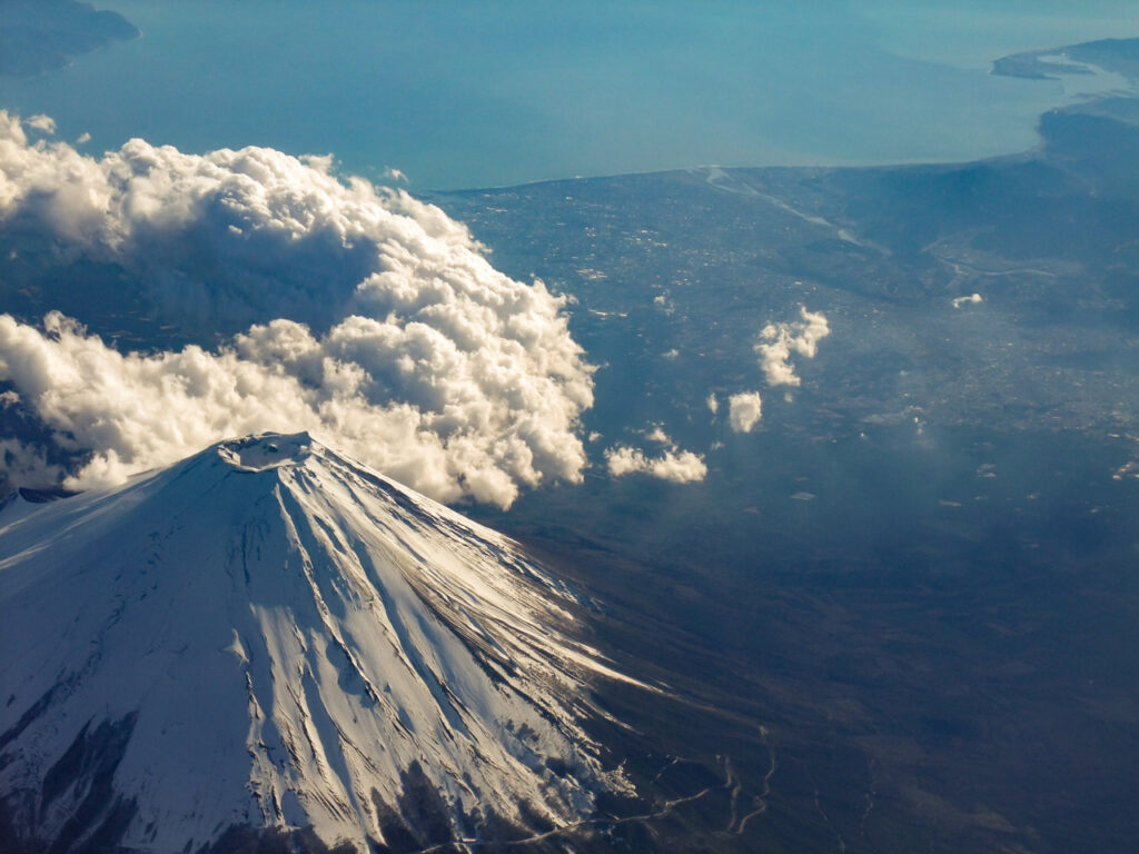 Mt. Fuji taken from an airplane