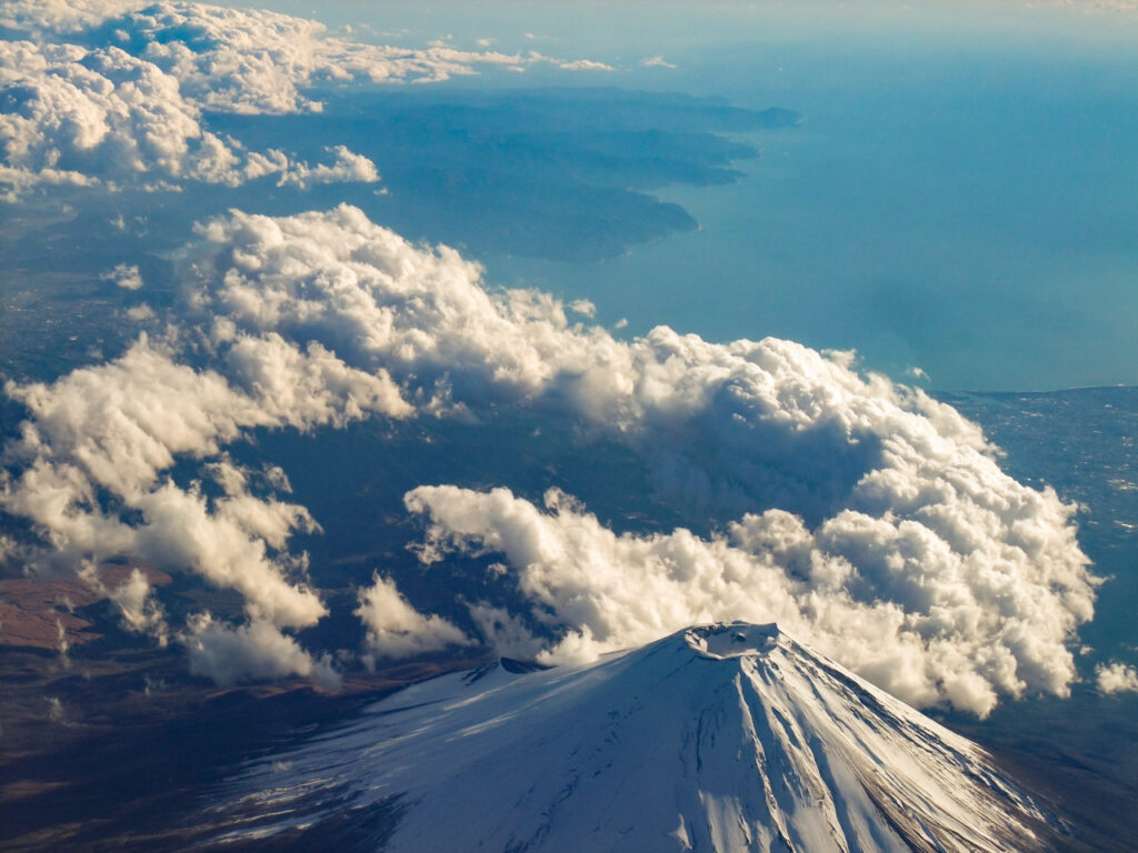 Mt. Fuji taken from an airplane