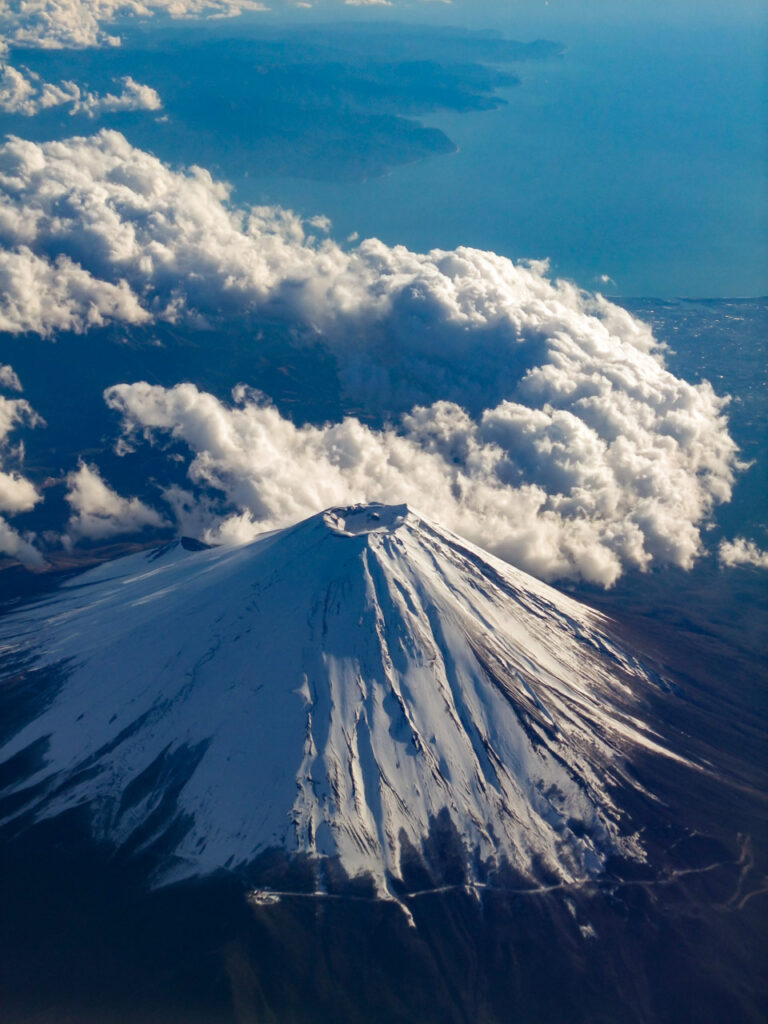 Mt. Fuji taken from an airplane