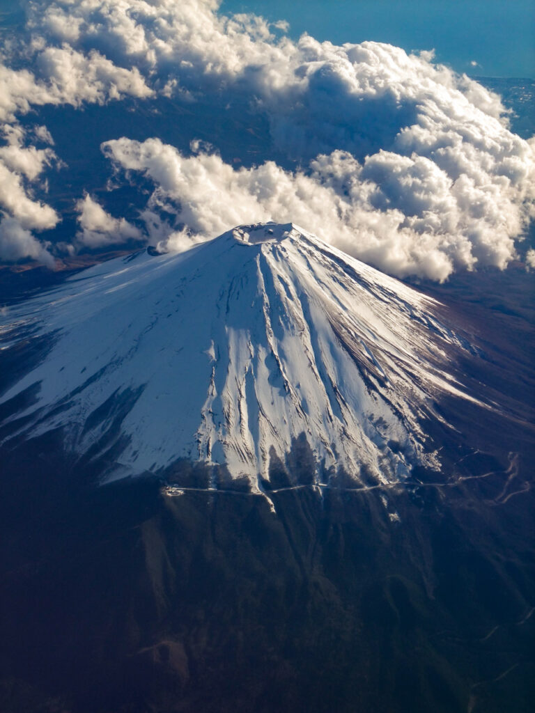 Mt. Fuji taken from an airplane