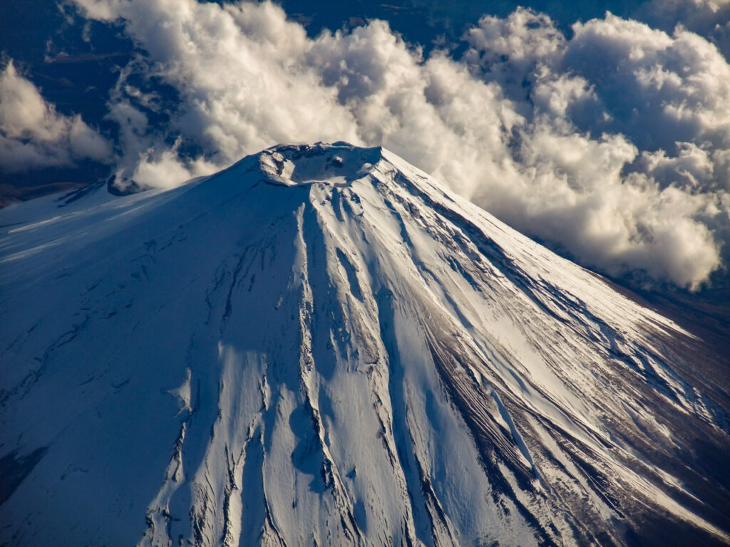 Mt. Fuji taken from an airplane