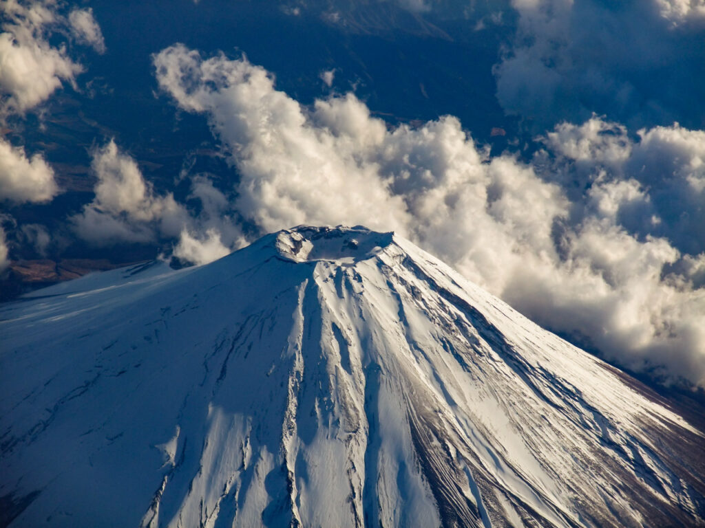 Mt. Fuji taken from an airplane