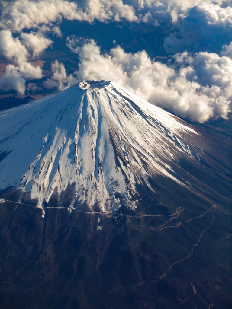 Mt. Fuji taken from an airplane