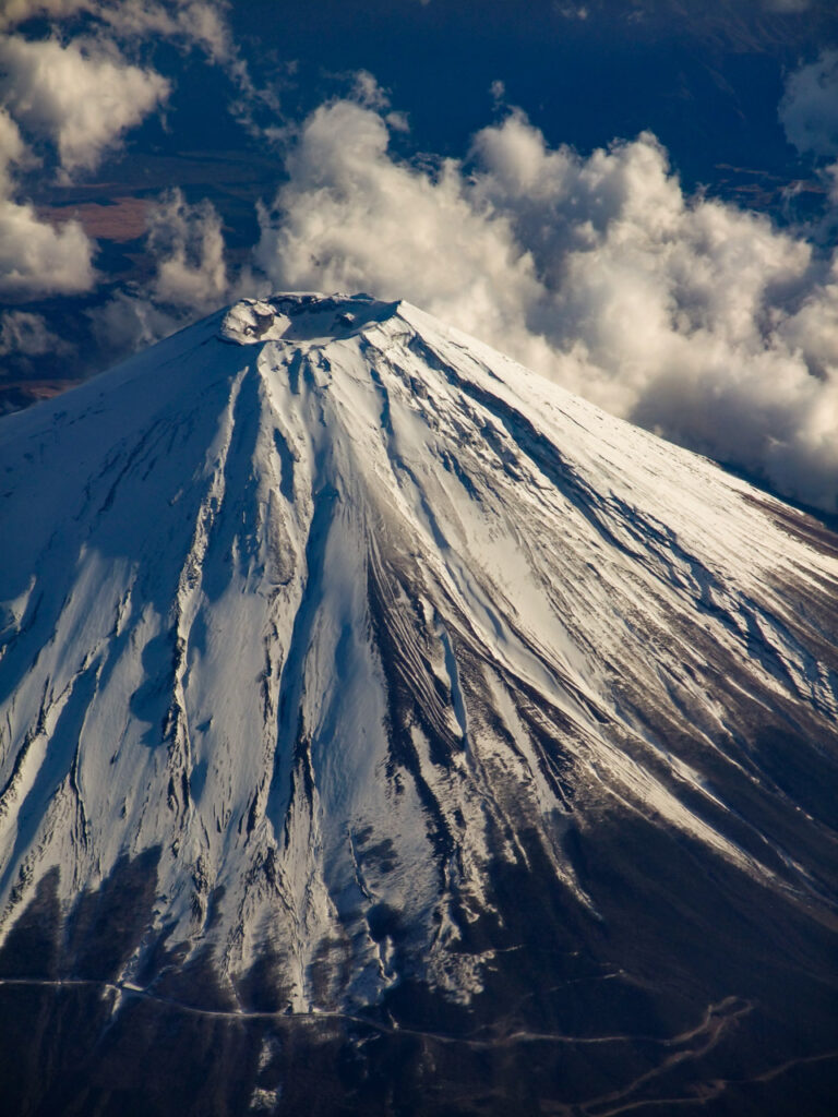 Mt. Fuji taken from an airplane