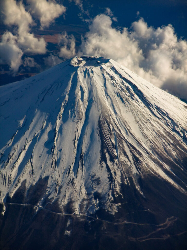 Mt. Fuji taken from an airplane