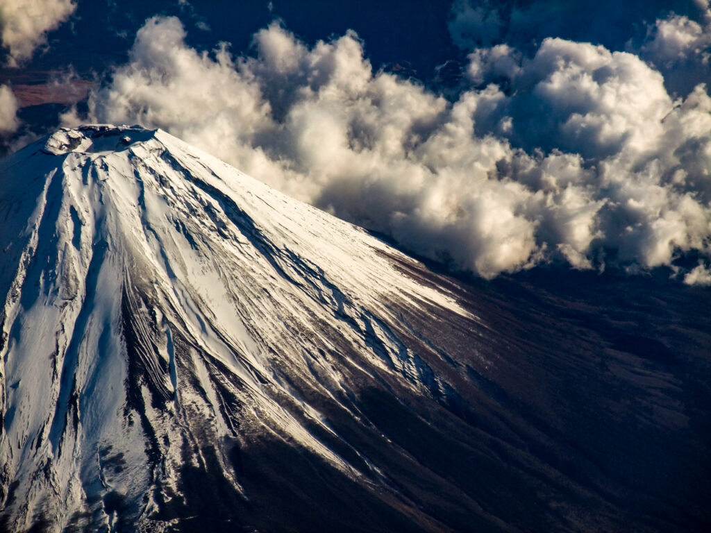 Mt. Fuji taken from an airplane