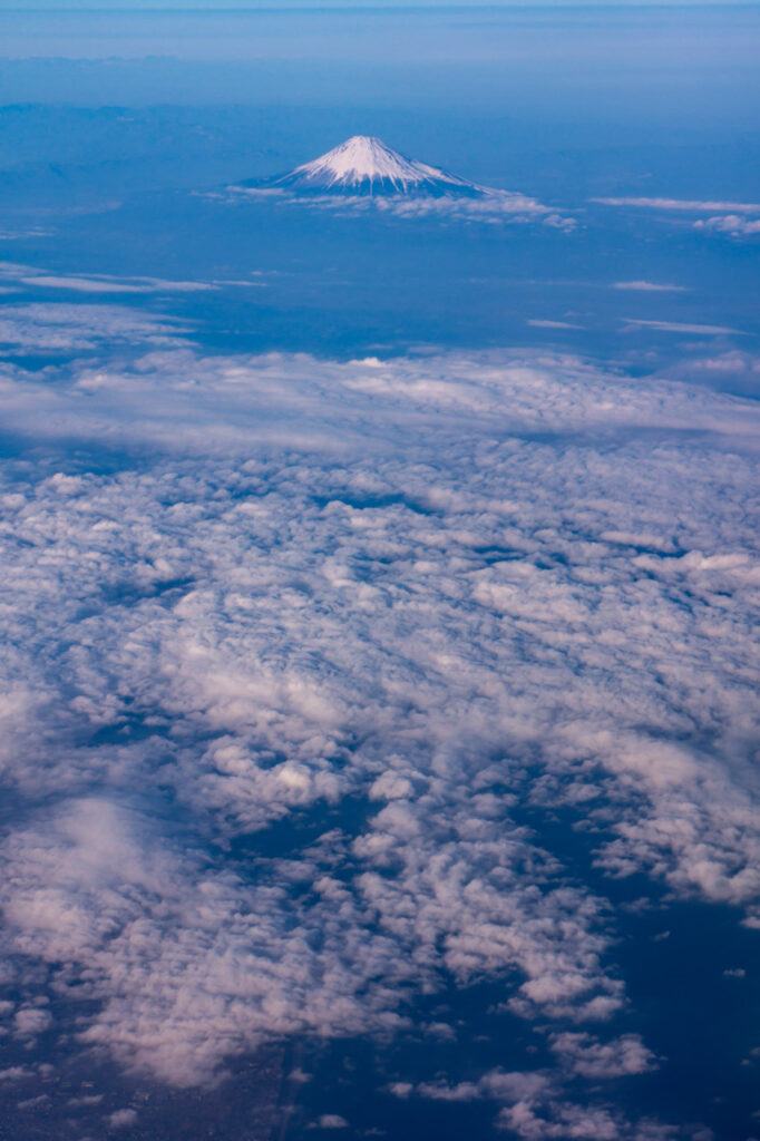 Mt. Fuji taken from an airplane