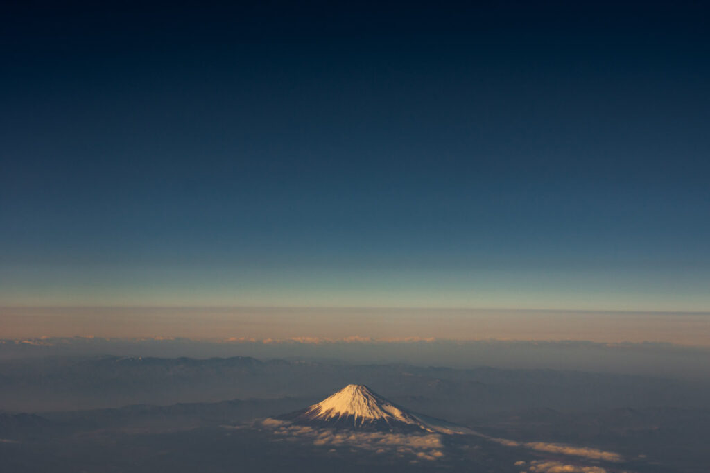 Mt. Fuji taken from an airplane