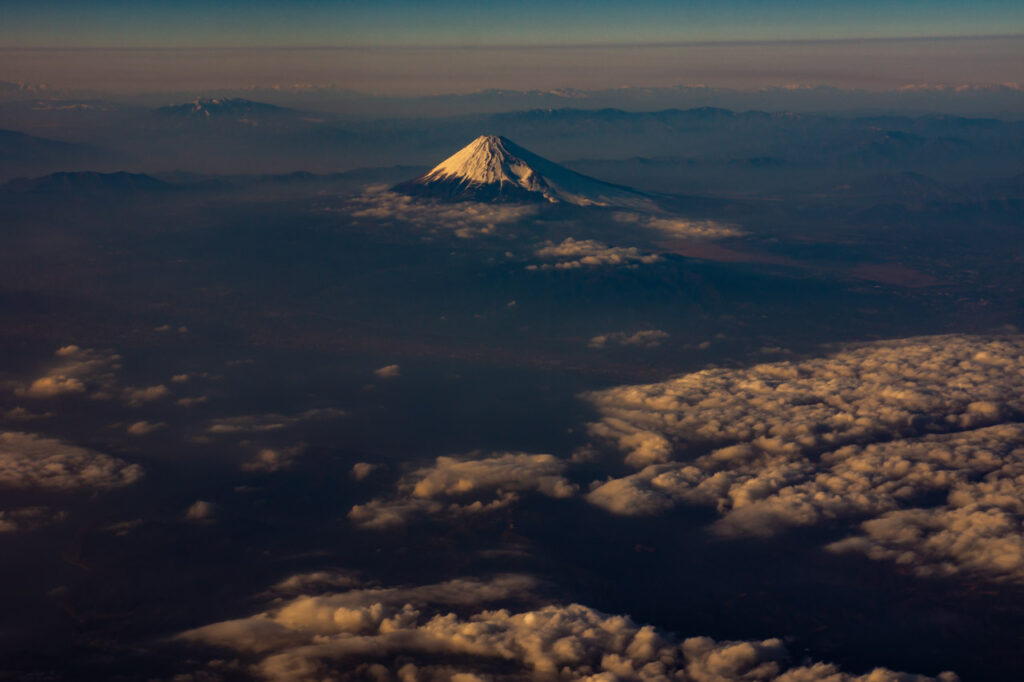 Mt. Fuji taken from an airplane