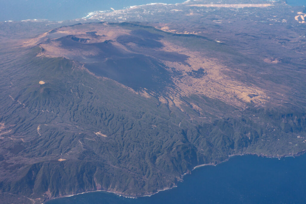 Mt. Fuji taken from an airplane