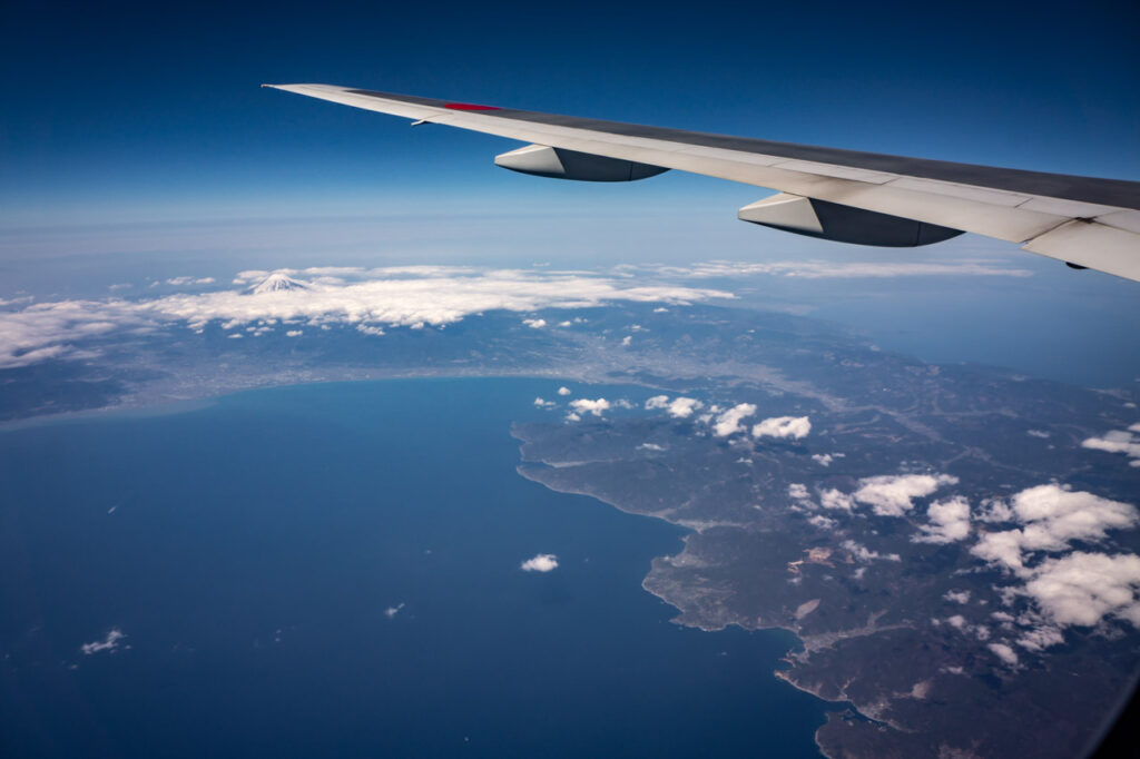 Mt. Fuji taken from an airplane