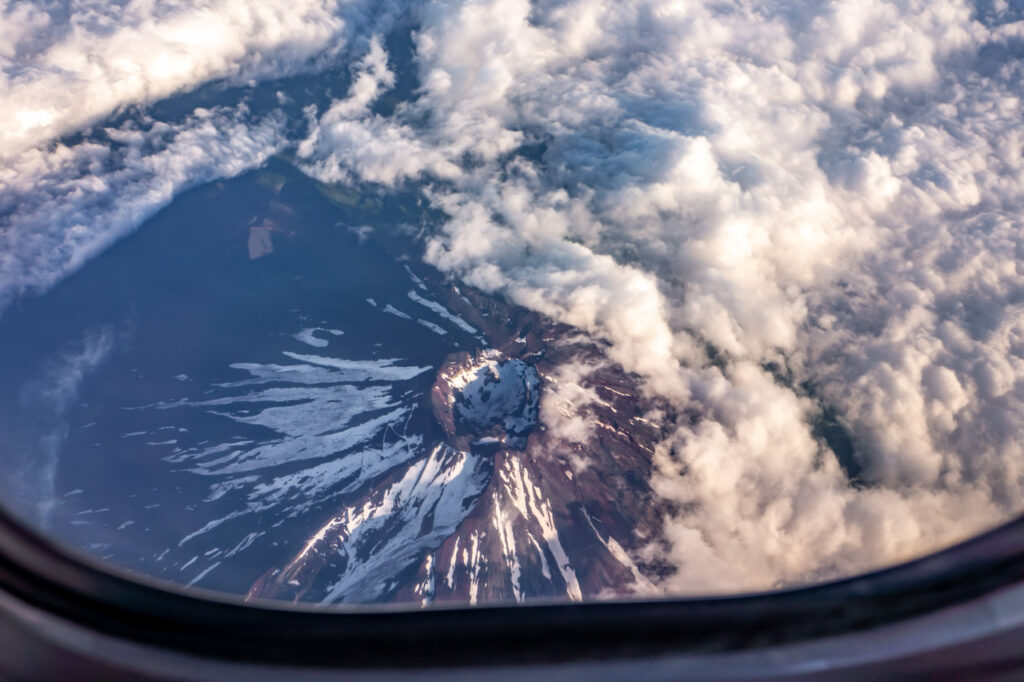 Mt. Fuji taken from an airplane